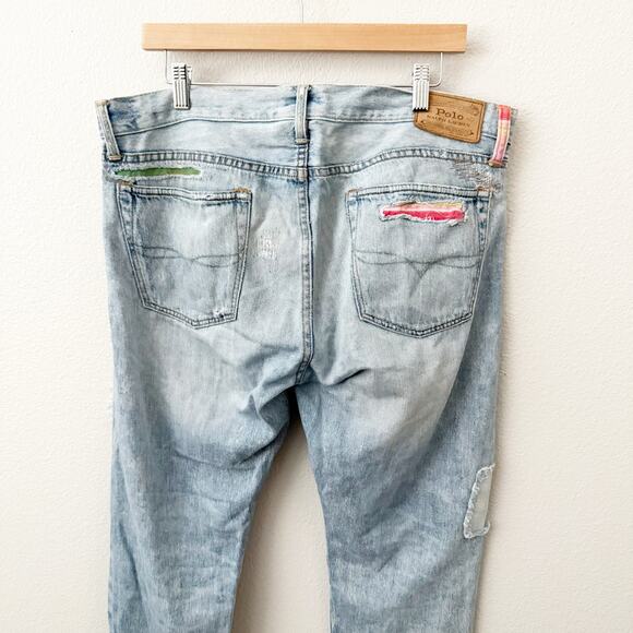 POLO RALPH LAUREN | Sullivan Slim Repaired Arroyo Laguna Aztec Patchwork | 33x30 - Picture 6 of 14